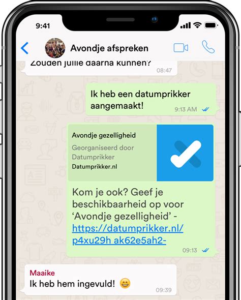 datumprikker whatsapp maken|Afspraak aanmaken